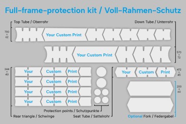 Fahrrad Voll-Rahmen-Schutz Set, Individuell bedruckt